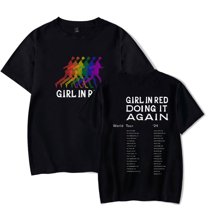 Girl In Red Rainbow Silhouette Itin T-shirts Merch Women Men Clothes Trend Casual Short Sleeve Top