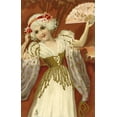 thumbnail image 1 of Girl In White And Gold With A Pink Fan Poster Print By Mary Evans Picture Librarypeter & Dawn Cope Collection, 1 of 4