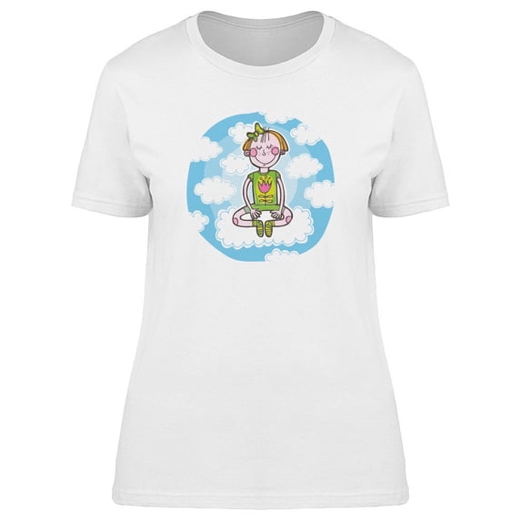 Girl In Yoga Pose In The Clouds T-Shirt Women -Image by Shutterstock, Female x-Large