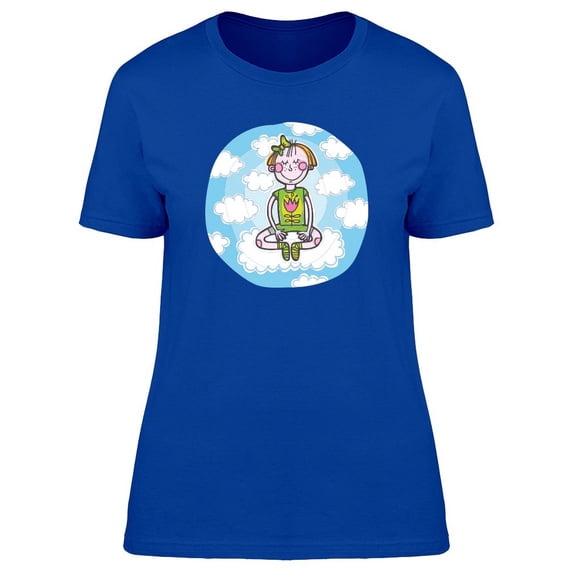 Girl In Yoga Pose In The Clouds T-Shirt Women -Image by Shutterstock, Female x-Large