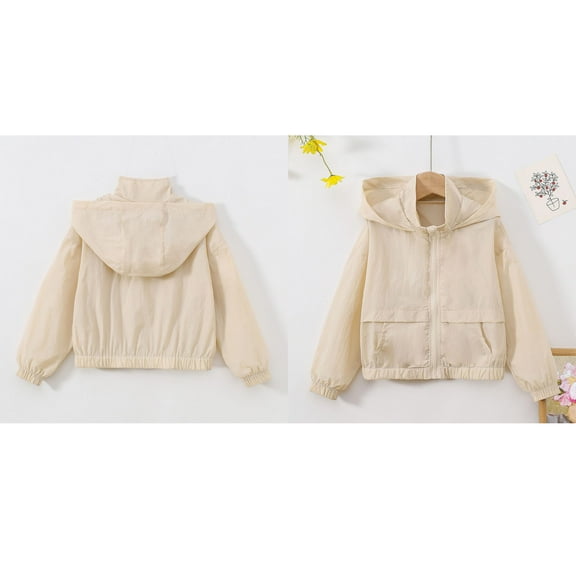 Girl Jackets Kids Boys Windbreaker Zipper Hoodies Lightweight Kids Jacket Fall Coat Kids Clothes Girls Size 6-7 Years