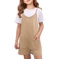 thumbnail image 1 of Girl Jumpsuit Casual Sleeveless Jumpsuit Cute Summer Clothes with Pockets Girls Summer Dress for Girls 5-6 Years, 1 of 8