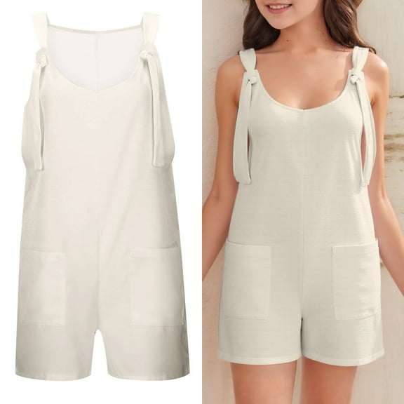 Girl Jumpsuit Kids Casual Sleeveless Overalls Girls Overalls with Pockets Beige Jumpsuit 5-6 Years Girls Clothes