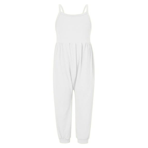 Girl Jumpsuit Loose Sleeveless Jumpsuit Kids Overalls Girls with Pockets Kids Girls Clothes for Girls 3-4 Years