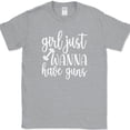 thumbnail image 1 of Girl Just Wanna Have Guns T-Shirt Funny Gym Fitness Lifting Workout Text Tee - Heather Grey, 2XL, 1 of 1