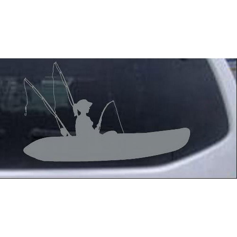 Girl Kayak Fishing Car or Truck Window Laptop Decal Sticker