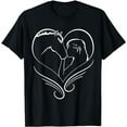 thumbnail image 1 of Girl Kissing Horse Heart Horseback Rider Silhouette T-Shirt, 1 of 3