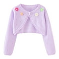 thumbnail image 1 of Girl Knitted Shrugs Cardigan Toddler Baby Girl's Long Sleeve Shrugs Childrens Kids Cotton Cardigan Shrugs Jacket Purples 4T, 1 of 7