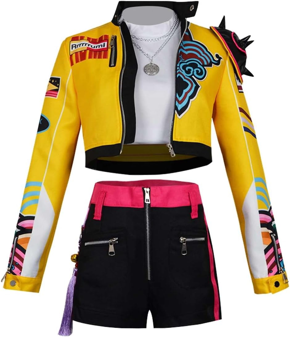 Kpop Demon Hunters Zoey Cosplay Costume Golden White Performance Dance Halloween Suit, Female / M