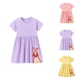 thumbnail image 1 of Girl Lace Dress Summer Dresses Short Sleeve Tiered Swing Midi Casual Girls Dresses for Age 2 7 Years Kids Dress for Party School Daily Holiday, 1 of 4