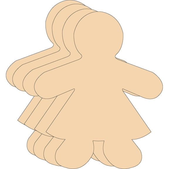SHAPES ETC.  Girl Large Single Color Creative Cut-Outs- 5.5"