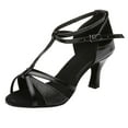 thumbnail image 1 of Girl Latin Dance Shoes Med-Heels Satin Shoes Party Tango Salsa Dance Shoeswomen casual shoes women casual shoes sale women casual shoes on women, 1 of 1