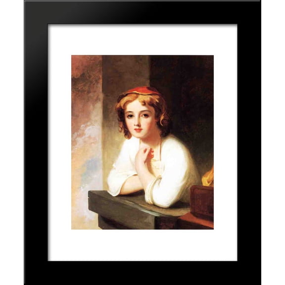 Girl Leaning at a Window 20x24 Framed Art Print by Thomas Sully