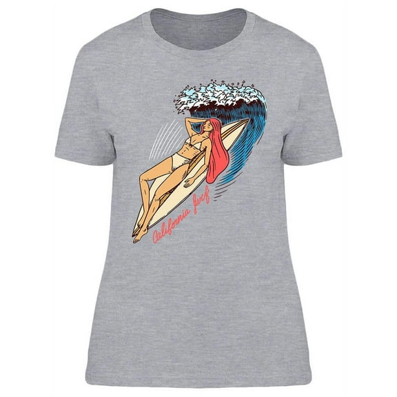 Girl Lies On Big Wave T-Shirt Women -Image by Shutterstock, Female Large