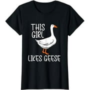 Girl Likes Geese Cute Wildlife Animal Goose T-Shirt