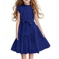 thumbnail image 1 of Girl A Line Dresses Homecoming Dresses for Girl Ruffle Short Sleeve Crewneck Faux Linen Formal Date Night Evening Gowns Elegant Brunch Fall Summer 2026, 1 of 6