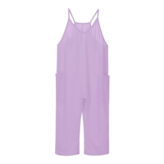 Girl Long Sleeve Onesies Toddler Girls' Jumpsuit Kids Ruffle Trim Halter Waist Belt Wide Leg Pleated Long Romper Tween Gilrs Summer Outfit Size 8-12