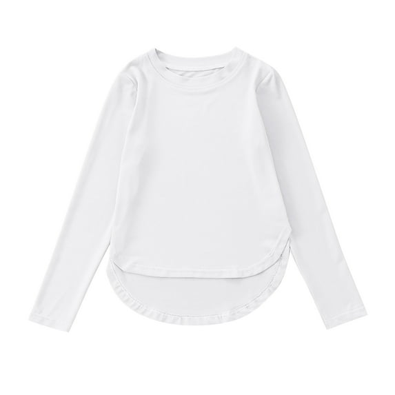 Girl Long Sleeve Shirts 6-7 Size Kids Girls Casual Loose Active Long Sleeves Hoodies Sweatshirts Hooded Short Pullover Tie Dye Teen Crop Tops Girls Tops 3-White, 4-5 Years