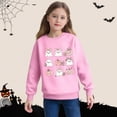 thumbnail image 1 of Girl Long Sleeve Sweatshirt New Children Halloween Sweatshirts Girls Oversized Long Sleeve Pullover Tops Cute Ghost Graphic Crewneck Shirts Pinky 5 Y, 1 of 6