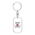 thumbnail image 1 of Girl Loves Devon Rex White Cat Stainless Steel or 18k Gold Premium Swivel Dog Tag Keychain, 1 of 16