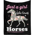 thumbnail image 1 of Girl Loves Horses Blanket Soft Blankets and Throws Flannel Cozy Lightweight Quilt Gift Perfect for Bed Sofa Couch-40 x30 Extra Small for Pets, 1 of 6