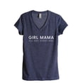 thumbnail image 1 of Girl Mama All Day Every Day Women's Fashion Relaxed V-Neck T-Shirt Tee Heather Navy Medium, 1 of 3