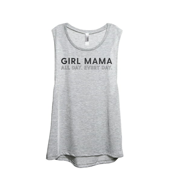 Girl Mama All Day Every Day Women's Fashion Sleeveless Muscle Workout Yoga Tank Top Sport Grey X-Large