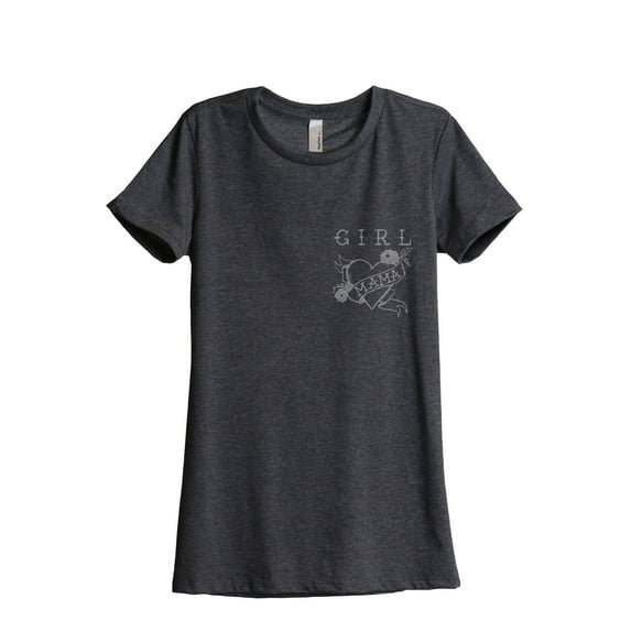 Girl Mama Tattoo Art Women's Fashion Relaxed T-Shirt Tee Charcoal Grey Medium