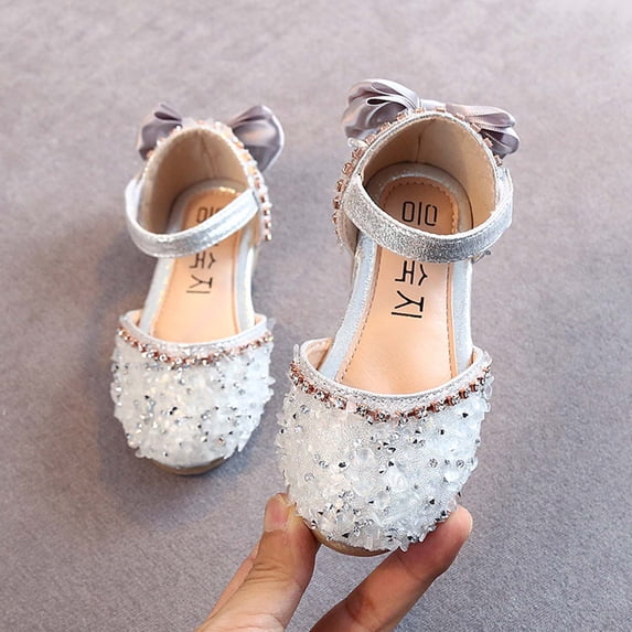 Girl Mary Jane Shoes Ballet Rhinestone Flat Shoes Girl Formal Shoes Wedding Party