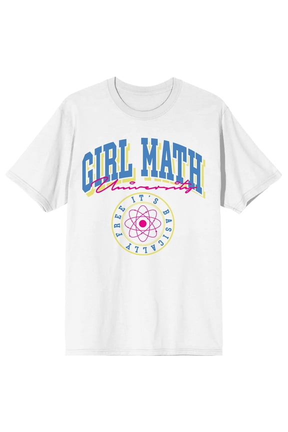 Girl Math University Women's White Crew Neck Sweatshirt-3XL