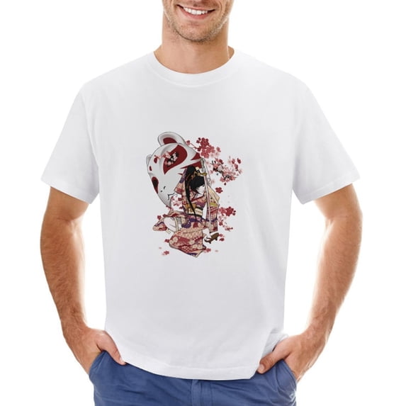 Girl Men’s Graphic T-shirt Vintage Short Sleeve Sport Tee White L