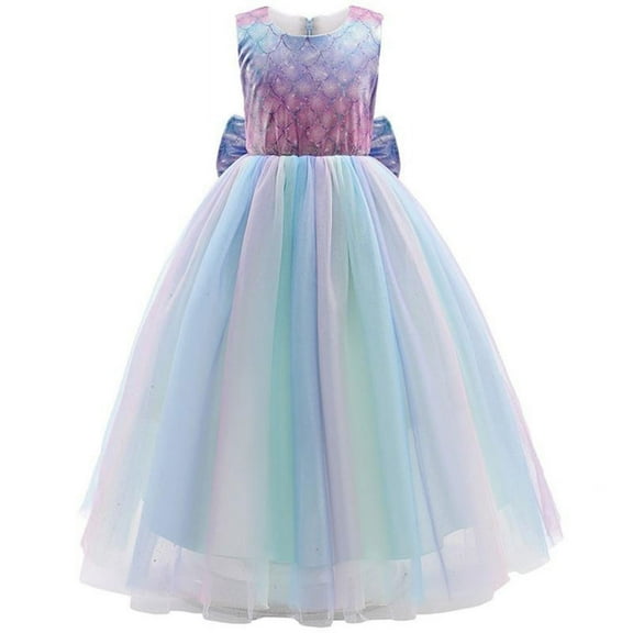Girl Mermaid Princess Costume Dress Child Birthday cosplay Party Dress