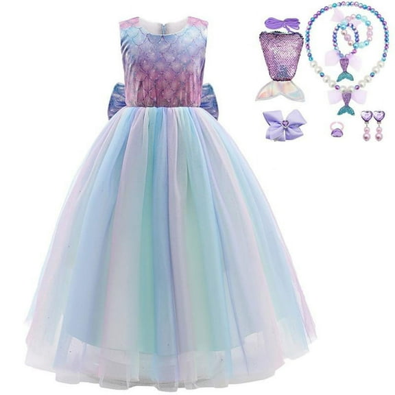 Girl Mermaid Princess Costume Dress Child Birthday cosplay Party Dress
