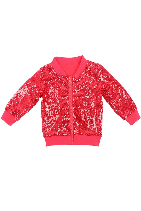 Girl Metallic Jacket Kids Toddler 𝐕arsity Jacket Zip up Sequin 𝐁omber Jacket Outwear Glitter Fall Jacket Coat