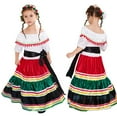 thumbnail image 1 of Girl Mexican Dress Halloween Costume Kids Traditional Senorita Blouse Dance Skirt, 1 of 6