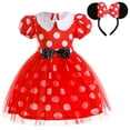 thumbnail image 1 of Girl Minnie Cosplay Costume Polka Dots Fancy Dress Up Kid Birthday Party Tulle Dress, 1 of 7