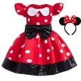 thumbnail image 1 of Girl Minnie Polka Dot Fancy Party Dress Halloween Birthday Christmas Party Outfits, 1 of 6