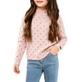 thumbnail image 1 of Girl Mock Neck Long Sleeve T Shirt Soft Basic Pullover Top Print Sweatshirt, 1 of 5