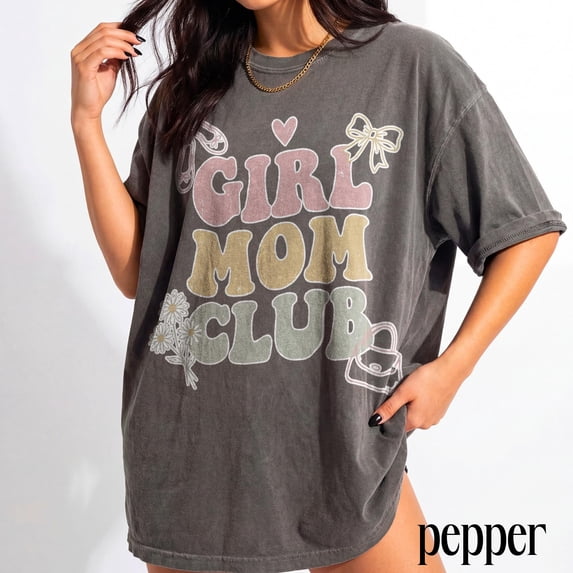 Girl Mom Club Graphic Mama Daughter Soft Feminine Mom Lifestyle T-Shirt, Unisex T-Shirt