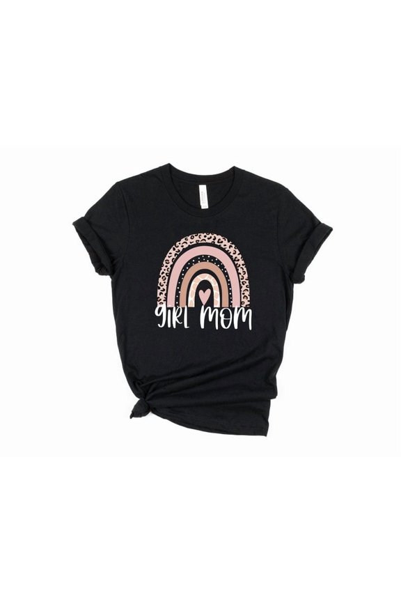 Girl Mom Shirt, Mothers Day , Leopard Rainbow Mom T-Shirt, Girl Mama Shirt, Birthday Mom Shirt, Cool Mama Shirt, Leopard Shirt