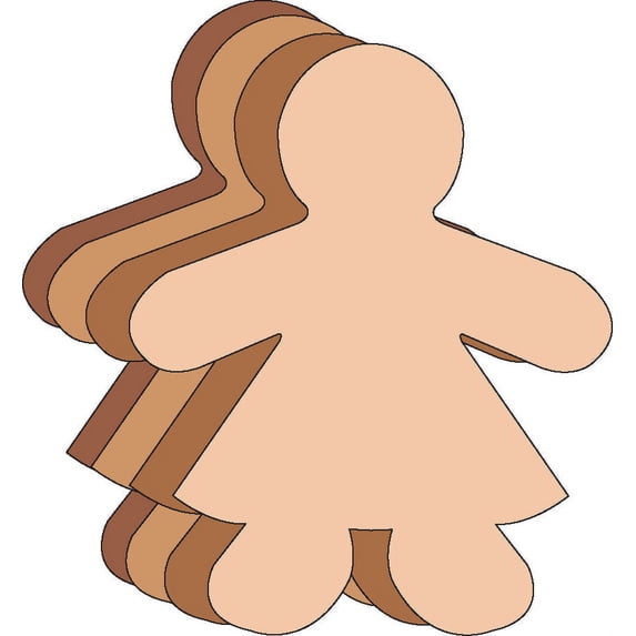 SHAPES ETC. Girl Multicultural Creative Cut-Outs- 3”