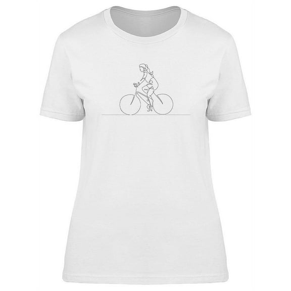 Girl On A Bicycle T-Shirt Women -Image by Shutterstock, Female Medium