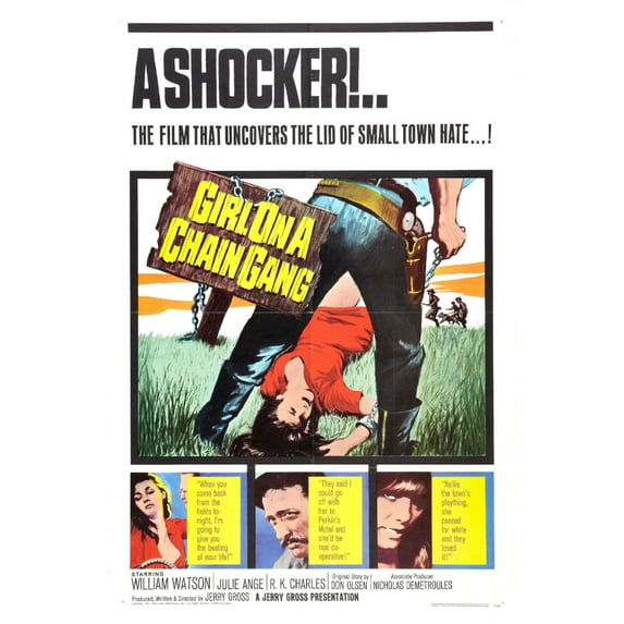 Girl On A Chain Gang Movie Poster Metal Sign Art Print 8x12 Multi-Color Square Adults Poster Time