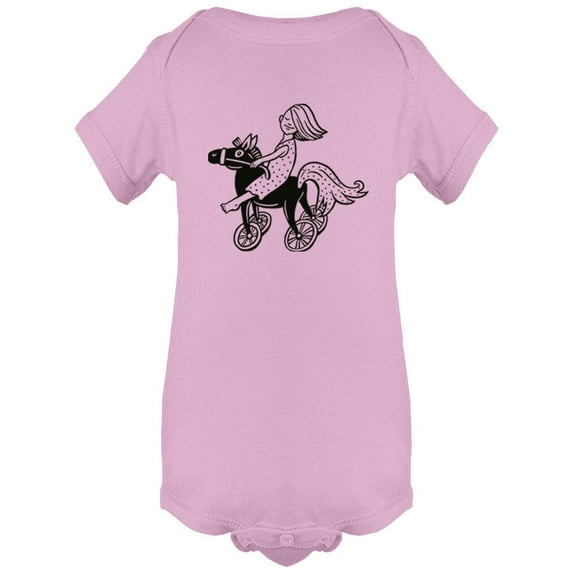 Girl On A Toy Horse Bodysuit Infant -Image by Shutterstock, 12 Months