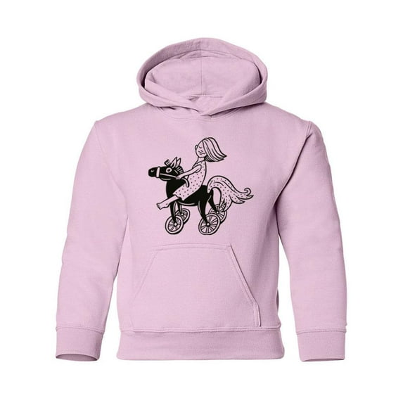 Girl On A Toy Horse Hoodie Juniors -Image by Shutterstock, x-Large