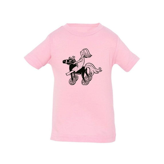 Girl On A Toy Horse T-Shirt Infant -Image by Shutterstock, 12 Months