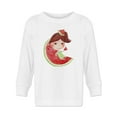thumbnail image 1 of Girl On A Watermelon Long Sleeve Toddler -Image by Shutterstock,  4 Toddler, 1 of 4