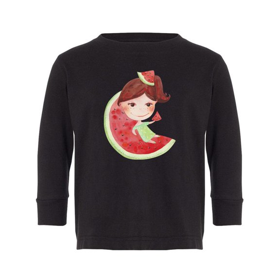 Girl On A Watermelon Long Sleeve Toddler -Image by Shutterstock,  5 Toddler