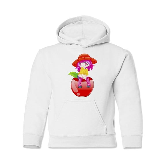 Girl On Apple Hoodie Juniors -Image by Shutterstock, Medium