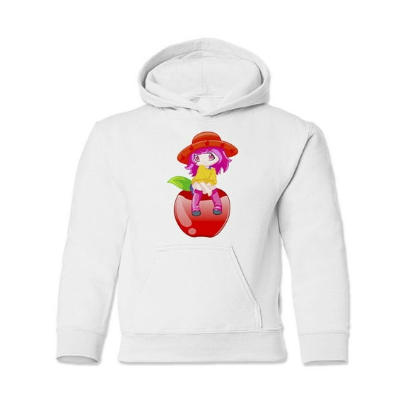 Girl On Apple Hoodie Juniors -Image by Shutterstock, Small